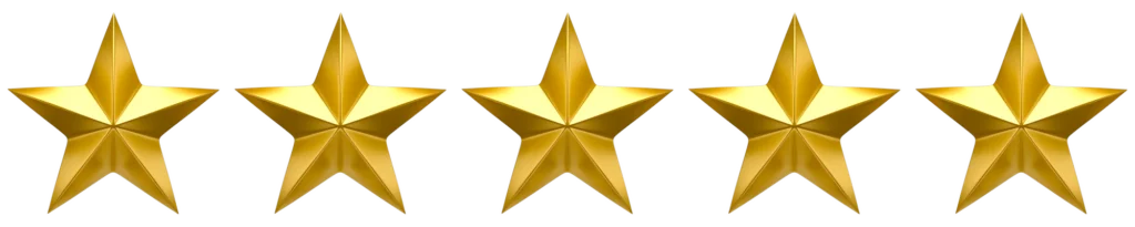 Five gold stars in a row